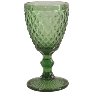 6 verre à pied 20 cl vert - diamond - medard de noblat