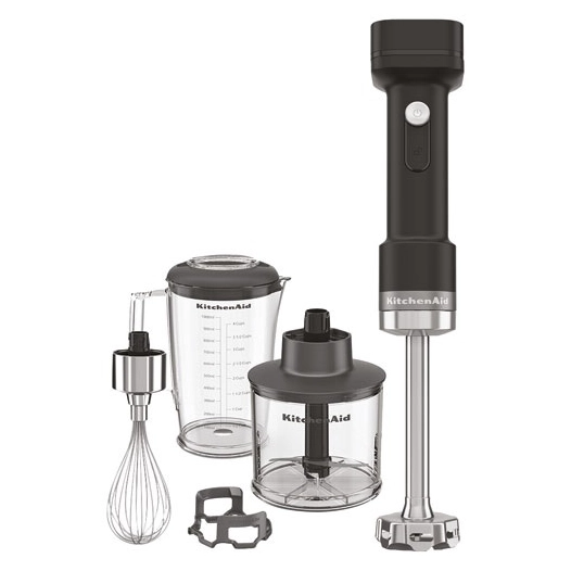 mixeur plongeant sans fil + acc avec batterie noir réglisse - 5khbrv75bm - kitchenaid