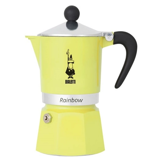 cafetière italienne 6 tasses jaune pastel - rainbow - bialetti