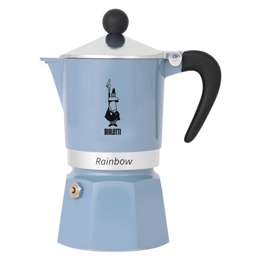 cafetière italienne 6 tasses bleu azur - rainbow - bialetti