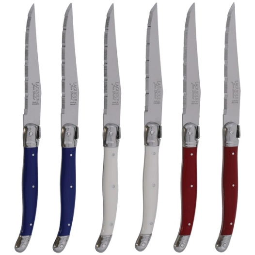 bloc 6 couteaux à steak laguiole - un été à la française - jean dubost