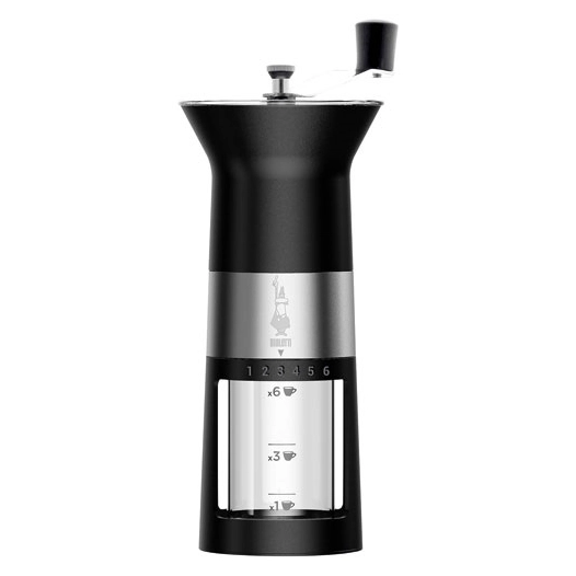 moulin à café manuel noir mat & inox - moulina - bialetti