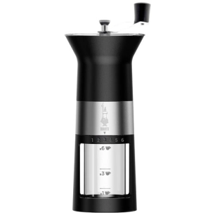 moulin à café manuel noir mat & inox - moulina - bialetti