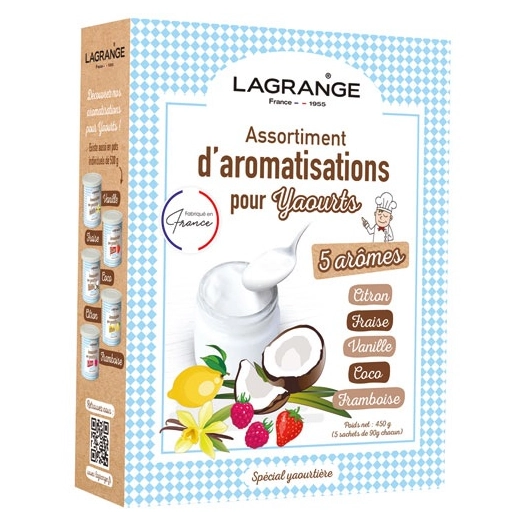 assortiment de 5 aromatisations pour yaourts - lagrange