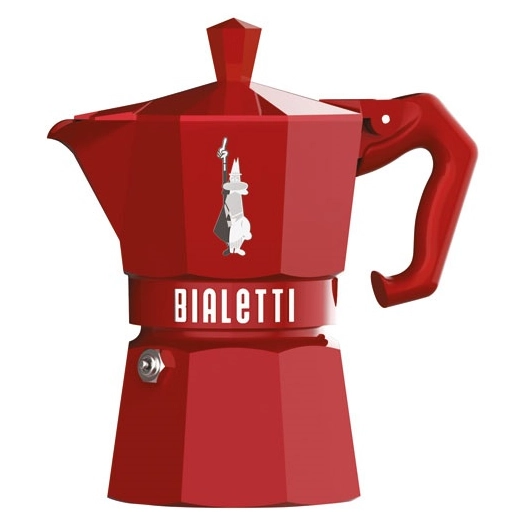cafetière italienne 3 tasses rouge - moka exclusive - bialetti