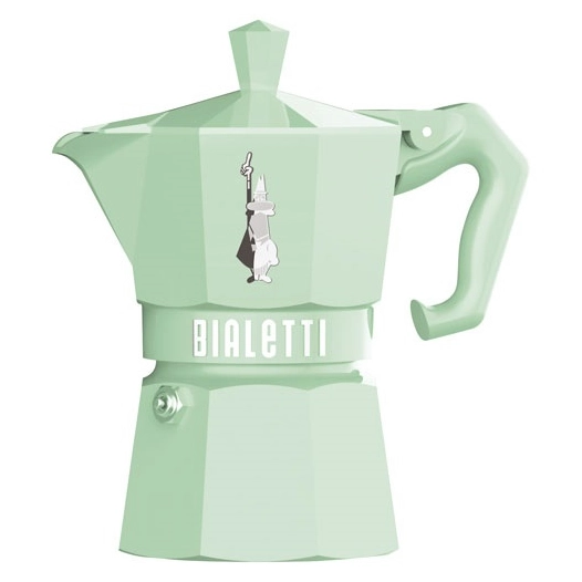cafetière italienne 3 tasses vert pastel - moka exclusive - bialetti