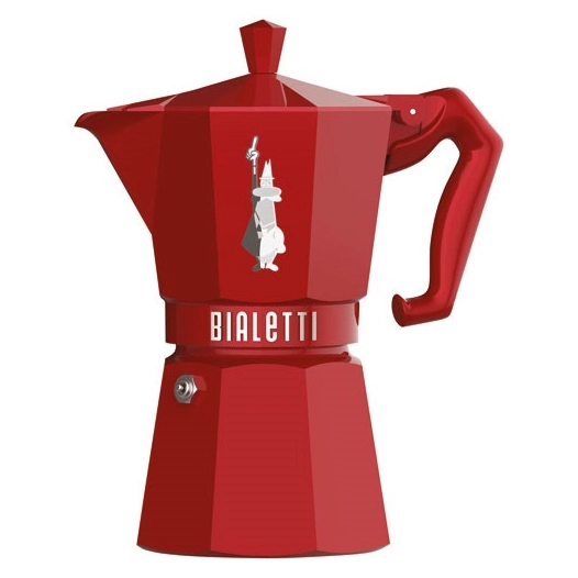 cafetière italienne 6 tasses rouge - moka exclusive - bialetti