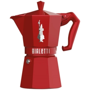 cafetière italienne 6 tasses rouge - moka exclusive - bialetti