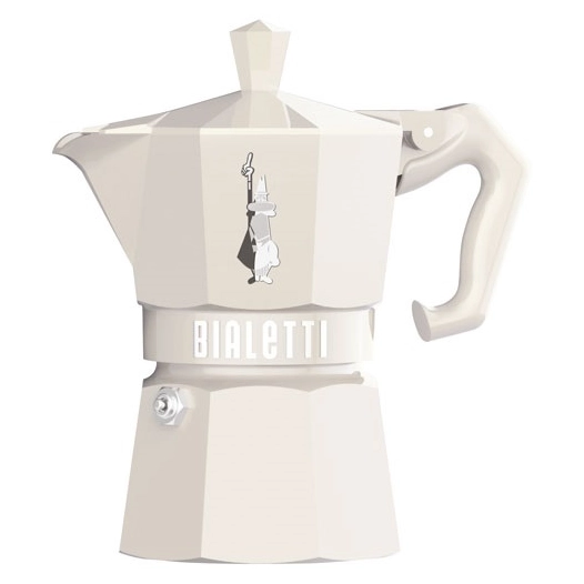 cafetière italienne 3 tasses crème - moka exclusive - bialetti
