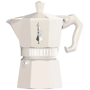 cafetière italienne 3 tasses crème - moka exclusive - bialetti