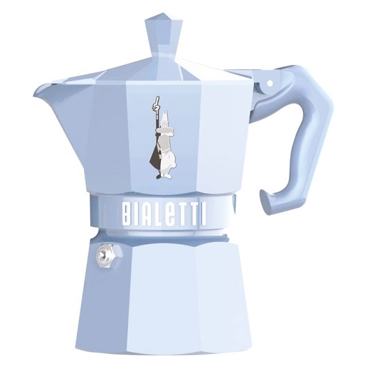 cafetière italienne 3 tasses bleu pastel - moka exclusive - bialetti