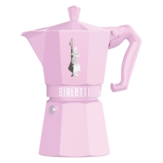 cafetière italienne 6 tasses rose pastel - moka exclusive - bialetti