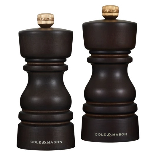coffret 2 moulins sel et poivre 13 cm chocolat - london - cole et mason