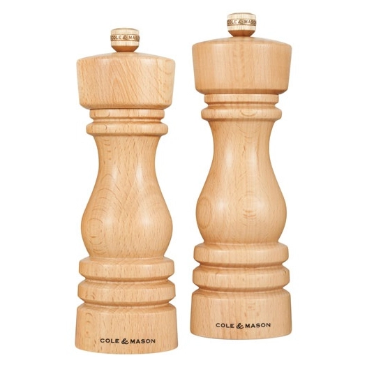 coffret 2 moulins sel et poivre 18 cm hêtre - london - cole et mason