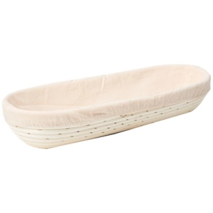banneton ovale 28 x 13 cm avec toile - patisse