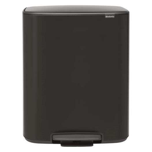 poubelle à pédale 60 l matt black - bo - brabantia