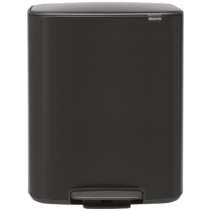 poubelle à pédale 60 l matt black - bo - brabantia