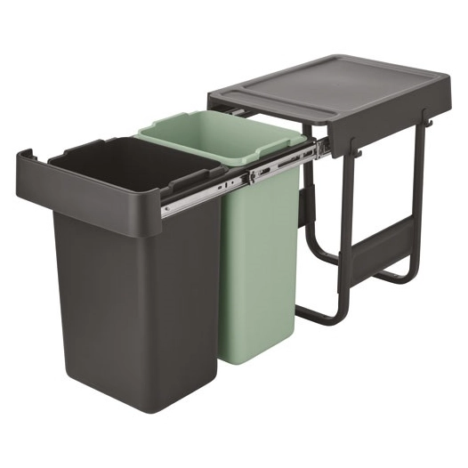 poubelle encastrable 2 x 15 l - sort & go built-in - brabantia