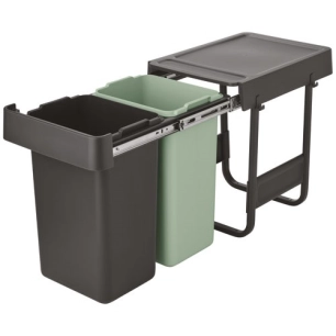 poubelle encastrable 2 x 15 l - sort & go built-in - brabantia