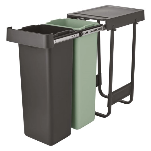 poubelle encastrable 2 x 30 l - sort & go built-in - brabantia