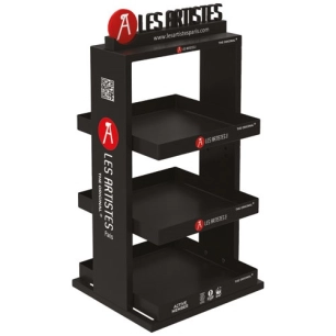 presentoir colonne 3 etageres noir - les artistes
