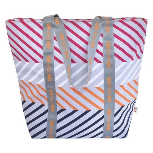 sac shopping isotherme lunch bag 3,7 l fuschia printing - on the go fluor - iris