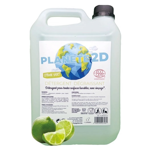 détergent multi usage planète 2d citron ecocert 5 l - planete 2d