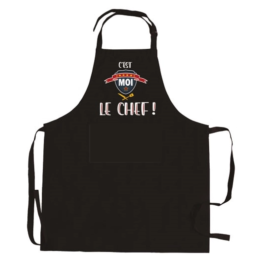 tablier 90 x 72 cm noir - le chef - winkler
