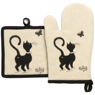 6 lot gant et manique beige chat papillon - dubout - winkler