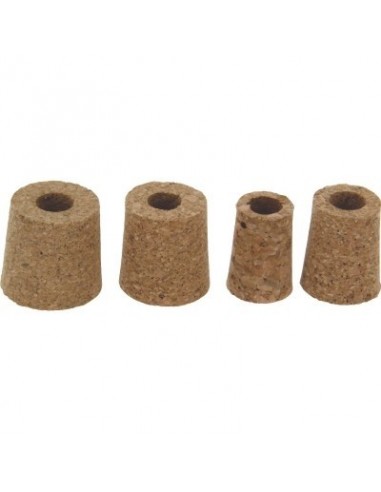 Bouchons coniques assortis percés à Ø 13 mm pour vinaigrier - 4 pièces - DUHALLE