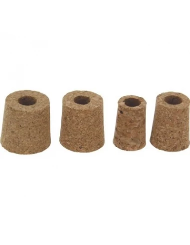 Bouchons coniques assortis percés à Ø 13 mm pour vinaigrier - 4 pièces - DUHALLE