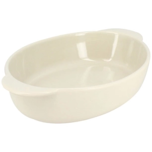 plat à four ovale 27 x 16.5 cm beige - octave - menastyl