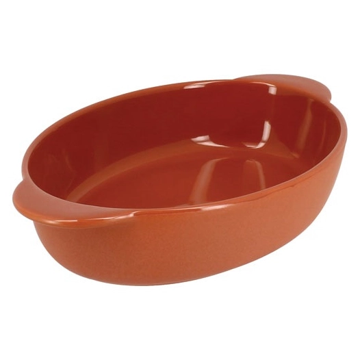 plat à four ovale 27 x 16.5 cm terracotta - octave - menastyl