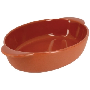 plat à four ovale 27 x 16.5 cm terracotta - octave - menastyl