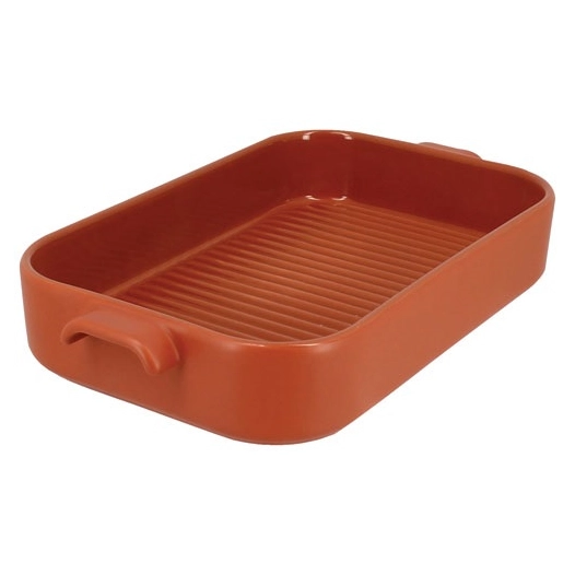 plat à four grille rectangulaire 26.5 x 15 cm terracotta - octave - menastyl