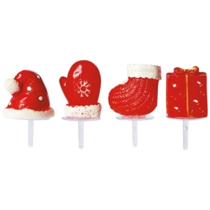 lot 4 accessoires décorations à piquer - noël - scrapcooking