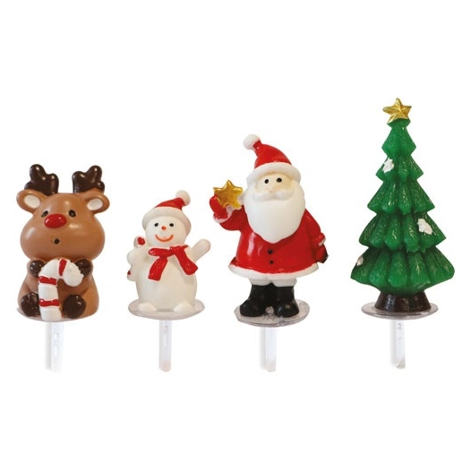 lot 4 accessoires décorations à piquer - sweet xmas - scrapcooking