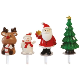 lot 4 accessoires décorations à piquer - sweet xmas - scrapcooking