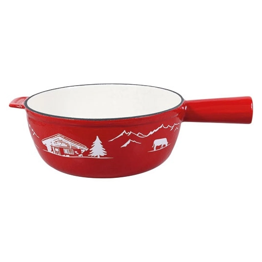 poêlon à fondue 24 cm rouge - montagne - table et cook