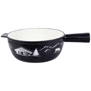 poêlon à fondue 24 cm noir - montagne - table et cook