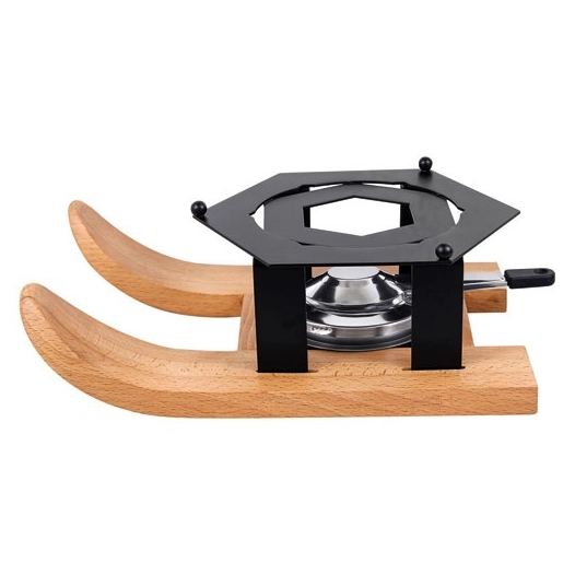 réchaud à fondue noir & bois - ski - table et cook