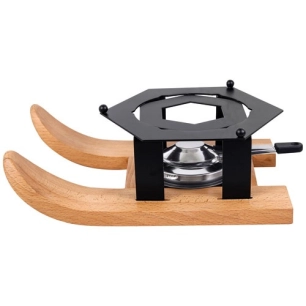 réchaud à fondue noir & bois - ski - table et cook