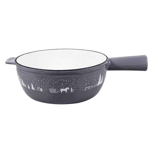 poêlon à fondue 24 cm gris taupe - hiver - table et cook