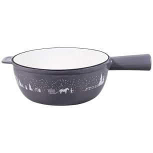 poêlon à fondue 24 cm gris taupe - hiver - table et cook