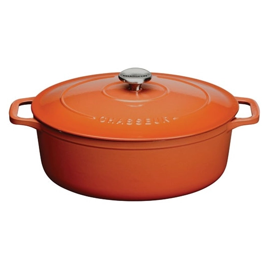 cocotte en fonte ovale 33 cm chestnut - sublime - chasseur