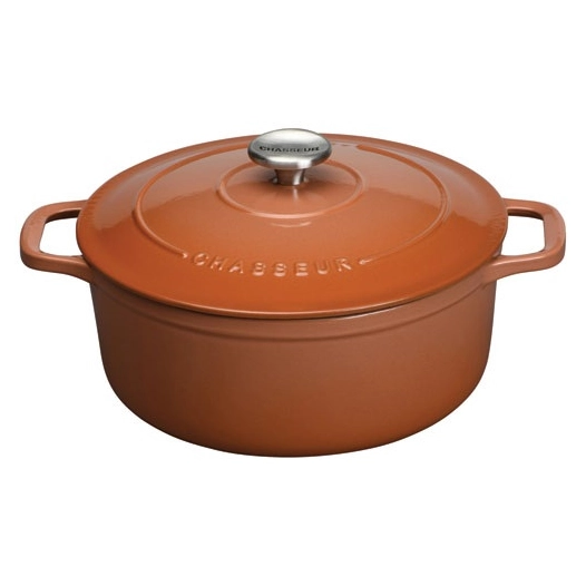 cocotte en fonte ronde 24 cm chestnut - sublime - chasseur