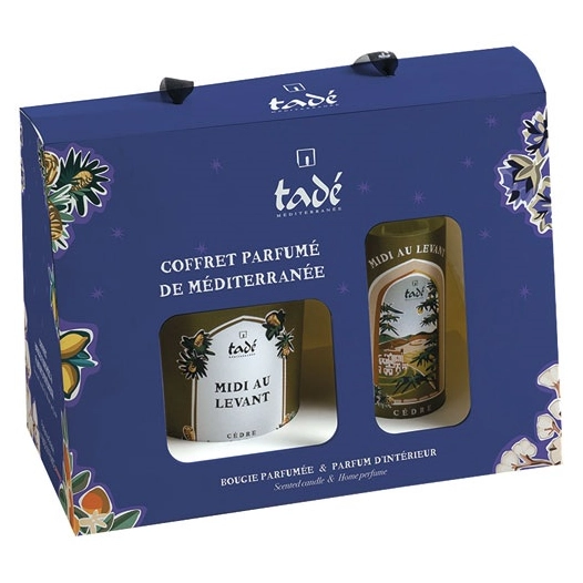 coffret bougie et spray cèdre midi au levant - tade