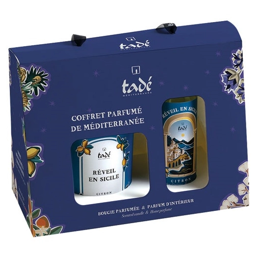 coffret bougie et spray citron réveil en sicile - tade