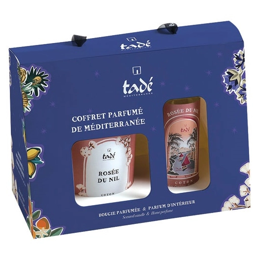 coffret bougie et spray coton rosée du nil - tade
