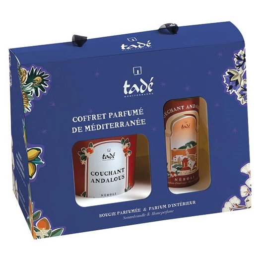 coffret bougie et spray fleur d'oranger couchant andalous - tade